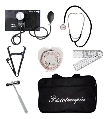 Kit Para Fisioterapia Esfigmomanômetro Esteto Adipometro