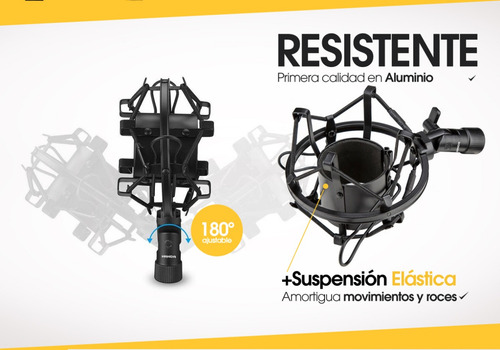 Soporte Microfono Araña Condenser Mic Shockmount Estudio Pro