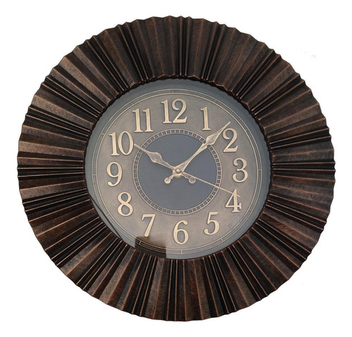 Relógio De Parede Estilo Madeira Clássico Retrô Grande 40x40
