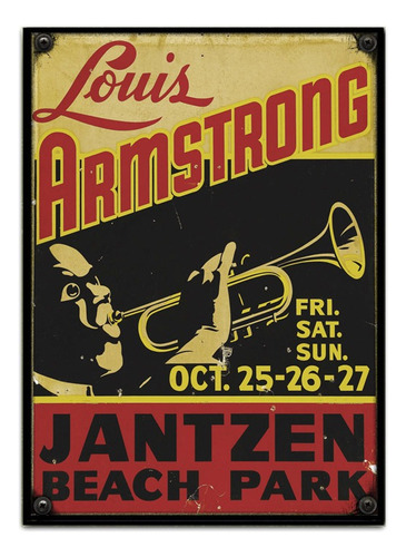 #709 - Cuadro Decorativo Vintage - Louis Armstrong Jazz