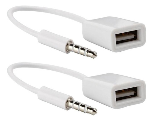 Jack Audio Aux Mp3 Mp3 3.5mm A Usb 150x18x10mm Blanco