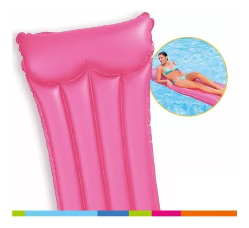 Colchon Inflable Salvavidas Alberca Piscina Playa Intex Neon