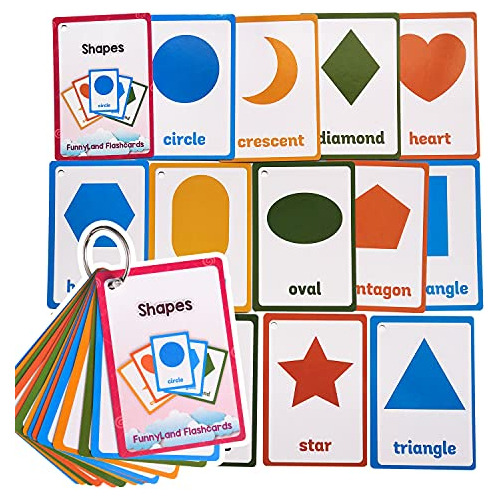 Richardy 13pcs/set Shapes Kids Gifts English Flash Cards Poc