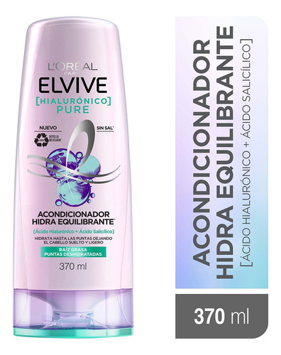 Acondicionador Elvive Hialurónico Pure Elvive 370 Ml