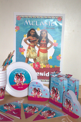 Pack Personalizado Combo 20 Kit Moana C/caja Tipo Mcdonald