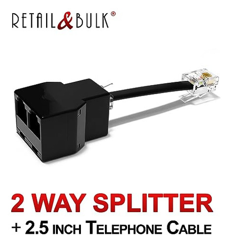 Adaptador Phone Jack Splitter Rj11 De 2 Vías - Conecta 2 Tel