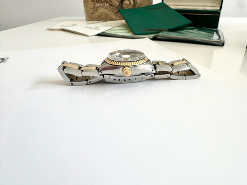 Reloj Rolex Dama Combinado 26 Mm Ref 6917 Full Set 1980 Gris Y Dorado Dorado Negro (Usado)