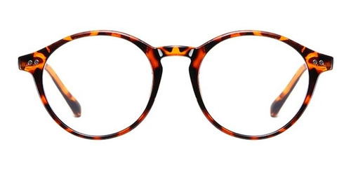 Lentes Hipster Redondos Retro Leopardo Vintage + Estuche Color Carey