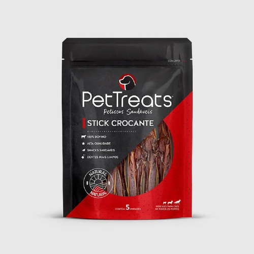 Petisco Natural P/ Cachorro Pet Treats Stick Crocante 5un