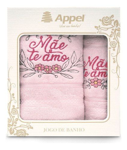 Jogo De Banho Fiesta Dia Das Mães 2 Pcs Caixinha Cor Rosa Cintilante