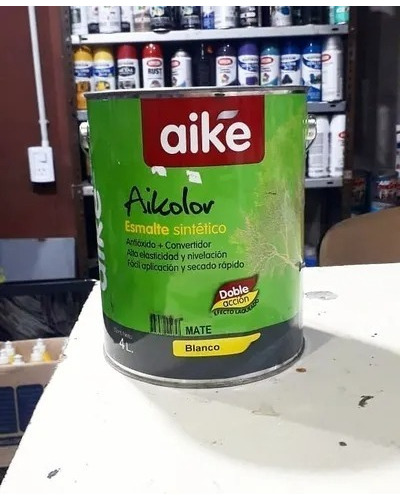 Pintura Esmalte Sintetico De Aike Blanco Satinado 4 Litros