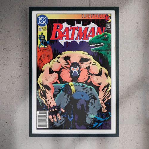 Cuadro 60x40 Dc - Batman / Bane - Comic Cover Vintage 