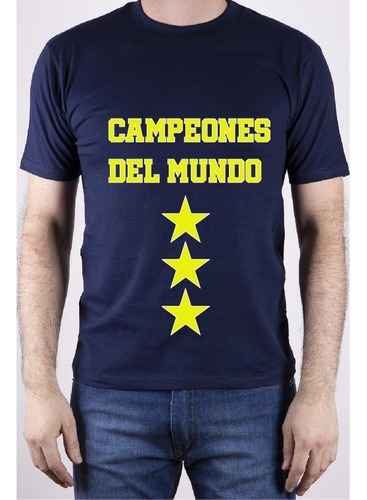 Remera Argentina Campeones Del Mundo 2022 100% Algodon Boca