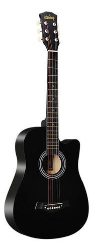 Guitarra Folk Completa Para Cuerdas De 38 Pulgadas (negra),