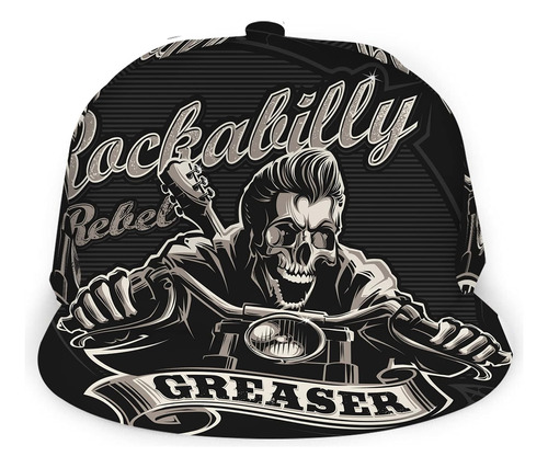 Gorra De Béisbol Swono Skull, Cool Rockabilly Skull Biker