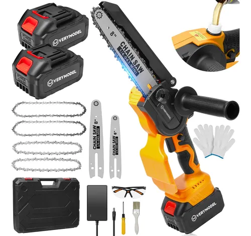 Mini Motosierra, Motosierra Eléctrica De 8 Pulgadas Y 6 Pu.