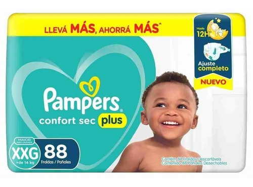 Pampers Confort Sec Plus G / Xg / Xxg Mes Consumo Tamaño Xxg