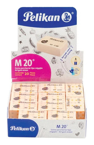 Goma De Borrar Pelikan M20 Pan Migajón Caja Con 20 Piezas