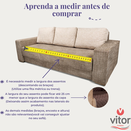 Protetor Sofá Dupla Face Impermeável Para 3 Lugares King