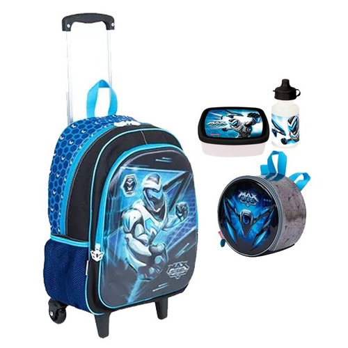 Kit Mochila Original Max Steel Tam G + Lancheira + Brinde