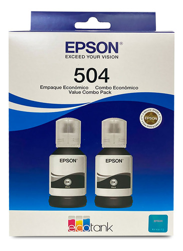 Paquete De 2 Botella De Tinta Epson T504120 Negro