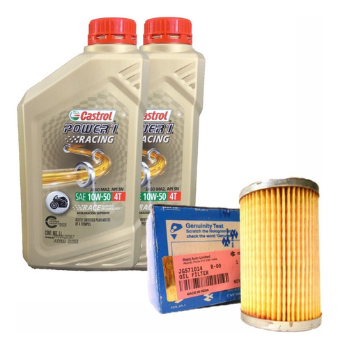 Kit Service Filtro Aceite Original Bajaj Dominar 250 + 10w