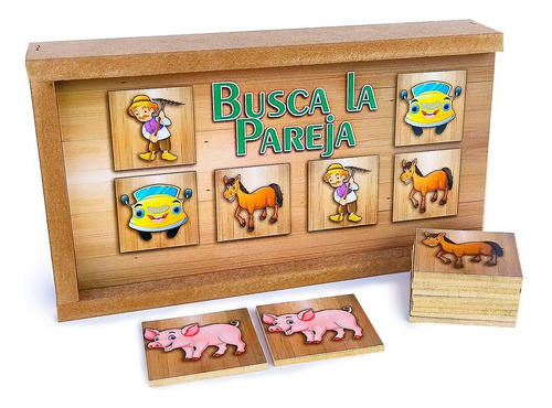 Busca La Pareja Juego De Mesa Didáctico En Madera Para Niños