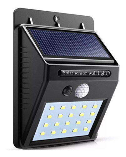 Luz Exterior Lampara Led Panel Solar Y Sensor De Movimiento