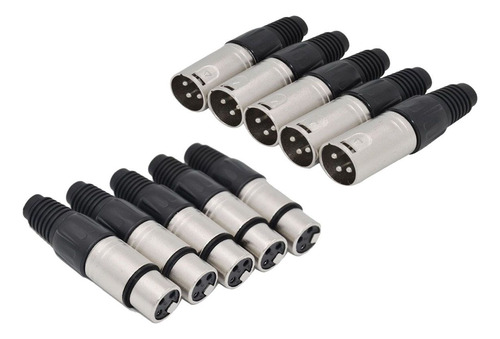 10 Conectores De Soldadura Xlr De 3 Pines, 5 Conectores Mach