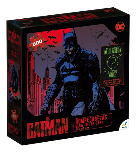 Rompecabezas De Colección Glow In The Dark Batman 500 Piezas