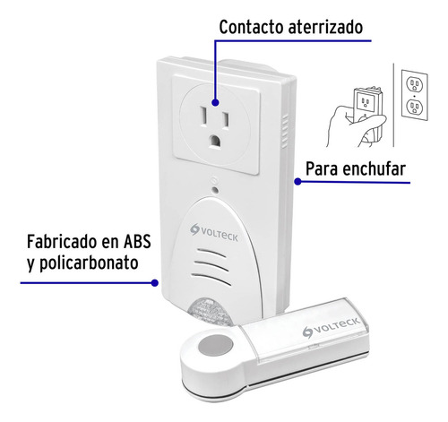 Timbre Inalambrico 1 Control 1 Contacto 1 Tono Voltech 46631