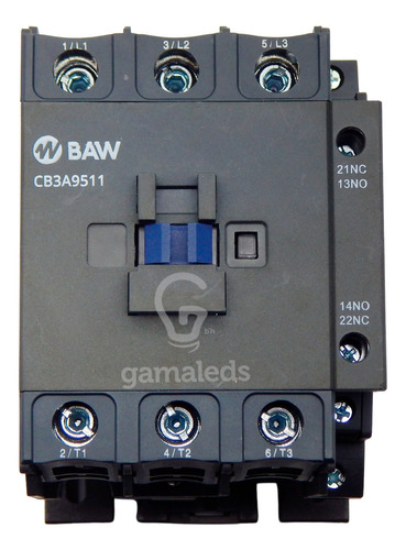 Imagen 2 de 6 de Contactor Tripolar Baw 45kw Ac3 95a 1na+1nc 24vca