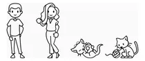 Comprar Calcos Para Autos Familia Pareja Gata Gato Stickers Vinilo