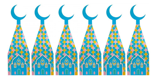 6x Eid Ramadan Candy Box Festival Caja De Regalo Azul Claro