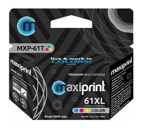 Cartucho De Tinta Maxiprint Color 61xl Compatible Hp