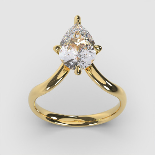 Anillo Pera Oro Amarillo 18k