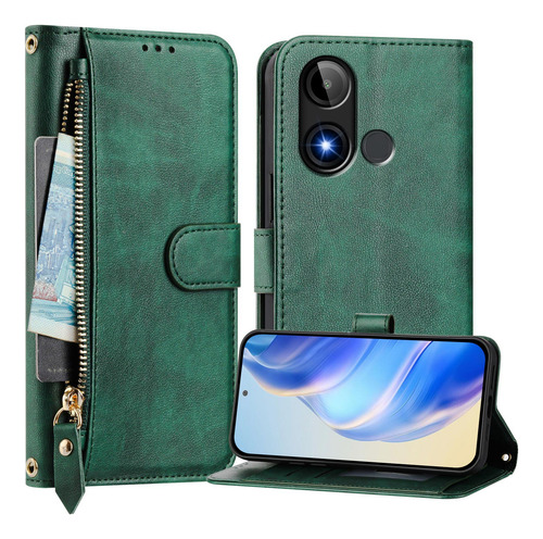 Funda Con Tapa Para Blu C9 Protection, Suave Piel Sintética, Funda Tipo Cartera Con Cremallera Y Tarjetero