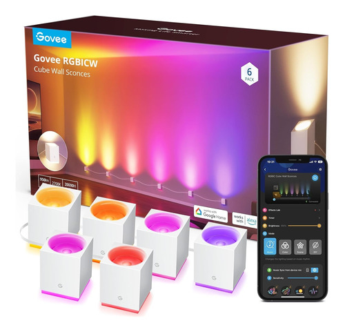 Govee Cube Apliques De Pared Luz De Pared Led Rgbic Wifi