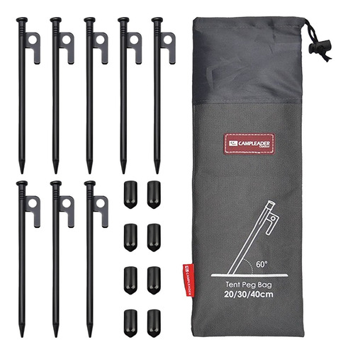 Estacas De Acero Resistentes De 30cm Para Tienda, 8 Piezas