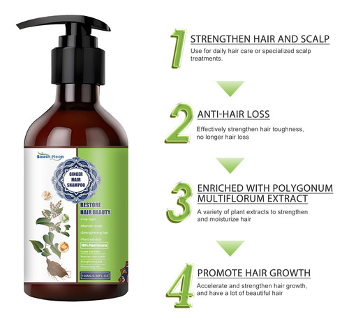 Shampoo Anti-perda De Cabelo Ginger Deep Clean Nutrition Oil