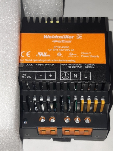 Weidmüller 8739140000 CP SNT 48w 24v 2a fuente de alimentación industrial igual a suministro eléctrico 