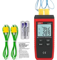 Comprar Termopar Tipo Uni-t K\u002Fj, Termómetro De Doble Canal Tipo Minicontacto, Termómetro Digital De Amplio Rango De -58 °f A 2192 °f, Termómetro Para Tuberías, Radiadores Y Sondas Ut320d