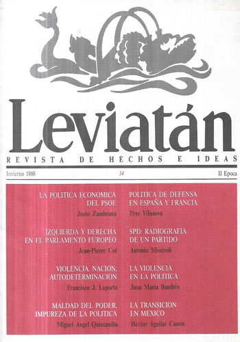 Revista Hechos E Ideas Leviatán 34 / Invierno 1988