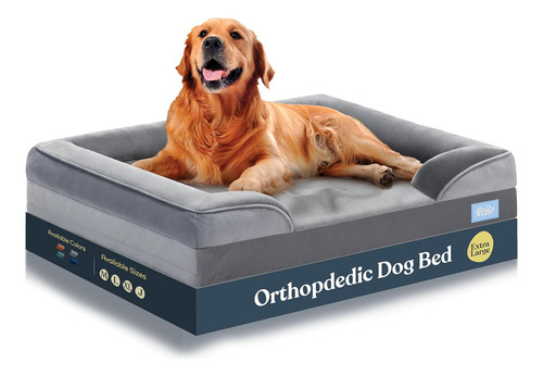 Cama Ortopédica P/ Perros Pitpet Tamaño Xl , Color Gris