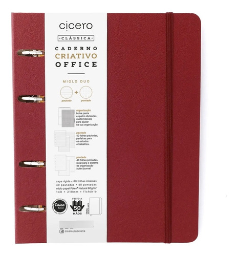 Caderno Criativo Cicero A5 - Clássica / Vermelho Quente Cor Clássica vermelho quente