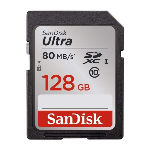 Tarjeta Sdxc 128gb Sandisk Ultra, Uhs-i, Clase 10, 80mb/s