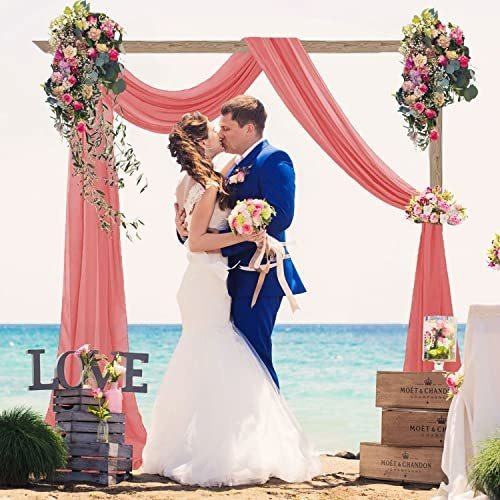 Cortinas De Arco De Boda, Cortinas Traslúcidas De Tela De Co