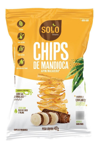 Chips De Mandioca Assado Solo Snacks 42g