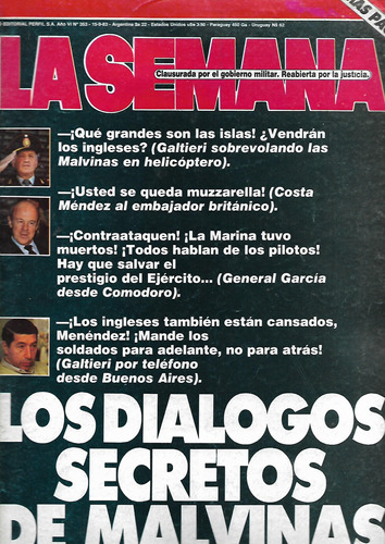La Semana #353 1983 Malvinas Susana Gimenez Monzon Bullrich