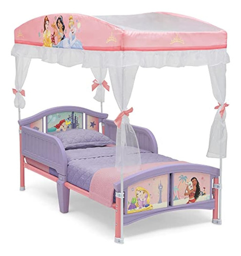 Delta Children Canopy Cama Para Niños Pequeños, Disney Princ